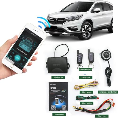 PKE Remote Car Engine Start Car Alarm Systems Door Lock Sheriff Keyless Entry System Offline Smartphone APP Button Central Lock