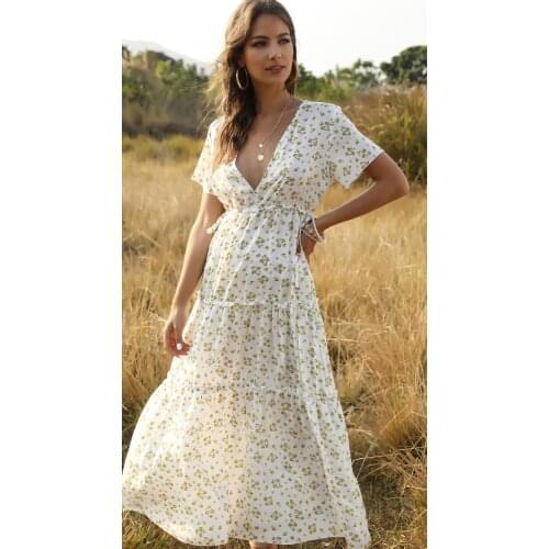 Ukraine Plus Size Zanzea Vestidos Mujer Natural Loose Free Shiping 2021 Bohemia Floral V-neck Dress Full Regular Print Cotton