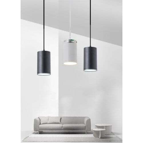 Dimmable LED hanging wire down light without opening modern simple cylindrical ceiling ceiling corridor restaurant shop commerci