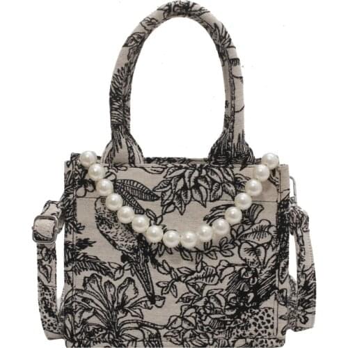 Luxury Designer Handbag For Womens Designer Bag Jacquard Embroidery Female Girls Shopper Canvas Tote Shoulder Bag