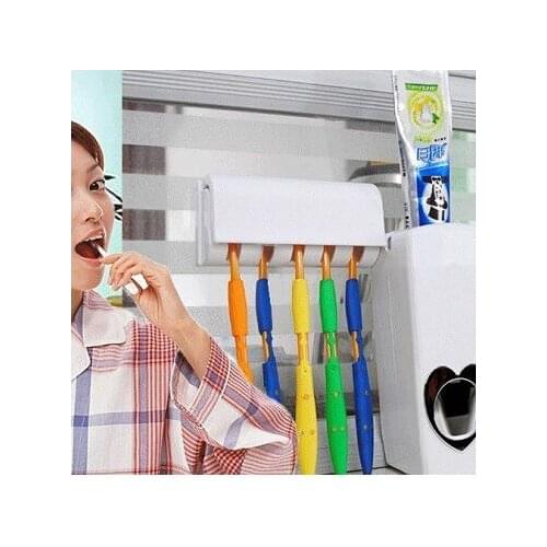 Modern Practical Automatic Toothpaste Squeezer and 5Adet Dental Brush holder design product