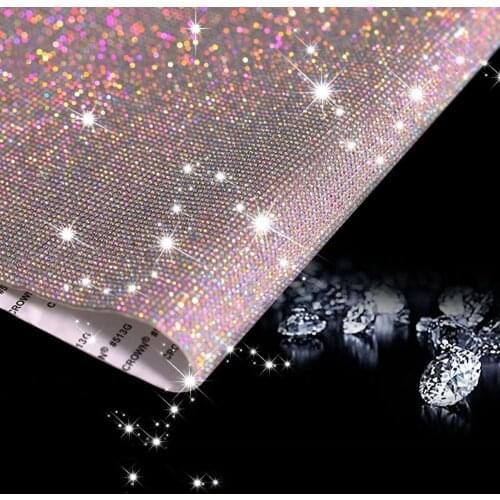 Rhinestone Sticker Sheet Rhinestone Trim Crystal Sticker Beaded Applique DIY Car Decoration Embellishment Self Adhesive Tablets
