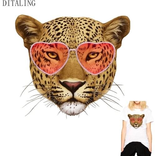 Thermal Stickers On Clothes Leopard Animals Patches DIY Iron On Patches For Clothing Heat Transfers Fashion Girl T-Shirt Sticker