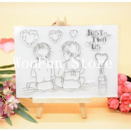 Just two of us Summer beach Rubber Clear Stamp for Card Making Decoration and Scrampbooking