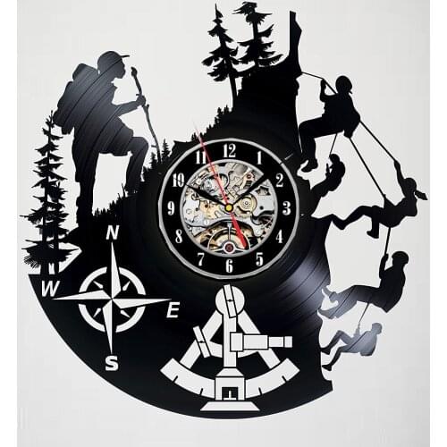 Mountain Climbing Vinyl Record Wall Clock Decor - Exciting guest room decor
