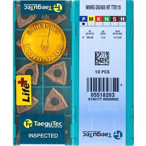 WNMG080408-MT TT8115 Original Taegutac Carbide Inserts Turning Inserts Lathe Tools 10Pcs/Lot