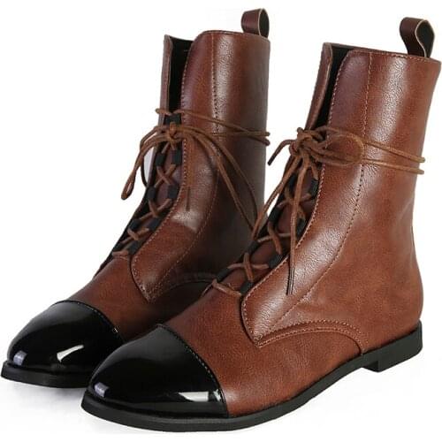 Womens Thermal Boots Square Heel Low Heel Calfskin Shoes Lace-up Casual Long Winter Fashion Womens Pointed Toe Boots