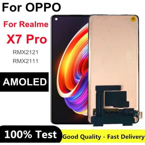 6.55" AMOLED For Realme X 7 Pro LCD Display Touch Screen Digitizer Full Assembly for OPPO Realme X7 Pro lcd RMX2121 RMX2111