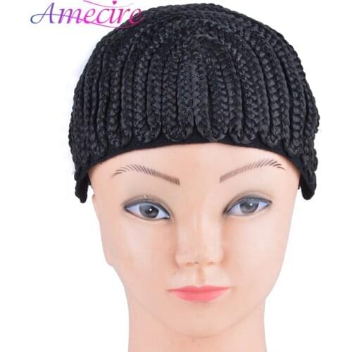 1 Piece Black Super Elastic Synthetic Cornrow Wig Caps For Making Wigs Glueless Hair Net Liner Crochet Braids Wig
