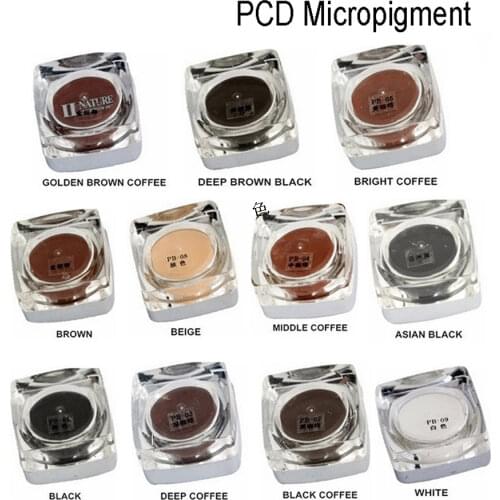2Pcs PCD Tattoo Ink 5ml Square Bottles Pigment Professional Permanent Makeup Ink Supply For Eyebrow Lip Make up