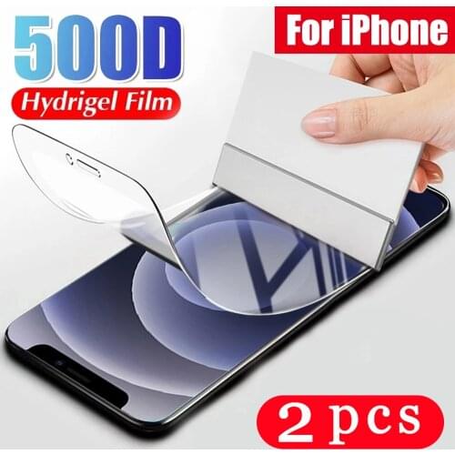 2Pcs soft full cover for iPhone 12 mini 11 pro XS Max 8 7 X XR 6 6S plus SE 2020 hydrogel film protective phone screen protector