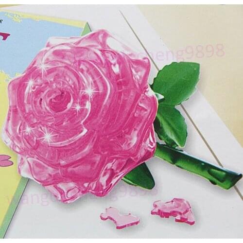 3D IQ Toy Furnish Gift Crystal Puzzle Jigsaw Model DIY Rose Souptoys Gadget