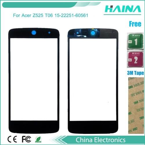 5.0"For Acer Liquid Zest Z525 T06 15-22251-60561 Front Outer Scree lens For Acer Z525 T06 15-22251-60561 Touch Panel 3m glue