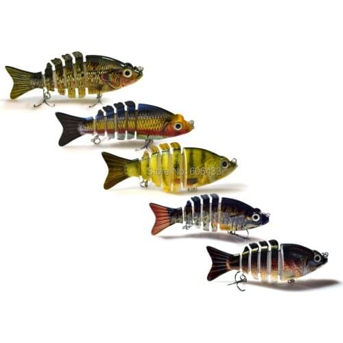 5PCS Sea Fishing section Lure Swing Lures 6 Segment Minnow Crankbait 10cm/20g Free shipping