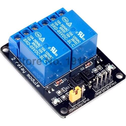 5V 2 Channel Relay Module Optocoupler Isolation Blackboard