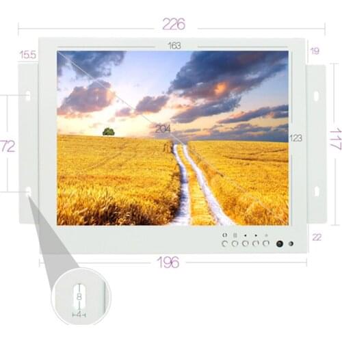 8 inch Open Frame Industrial monitor/metal monitor with VGA/AV/BNC/ monitor White color
