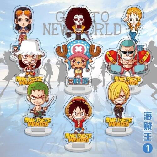 9Pcs/Set Anime ONE PIECE Luffy Character Acrylic Stand Model Plate Desk Decor Cute Standing Sign Gifts Prop Action Figure