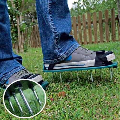 Garden Lawn Aerator Shoes Multi-functional Practical Durable Garden Yard Grass Cultivator Scarification Nail Tool