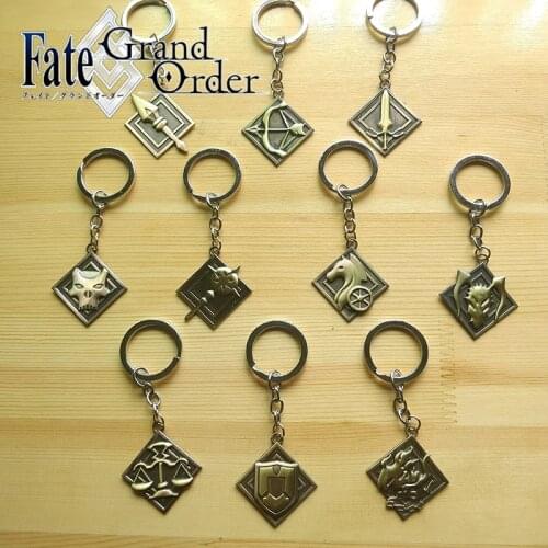 Anime Game Fate/Grand Order Metal Keychain Keyrings Mash Kyrielight Medusa Georgios Double Sided Backpack Pendant Xmas Gifts