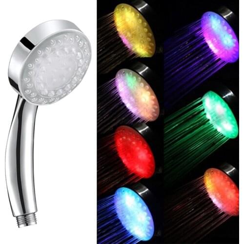 7 Colour Automatic Changing LED Shower Head Sprinkler Faucet Water Current Energy 669