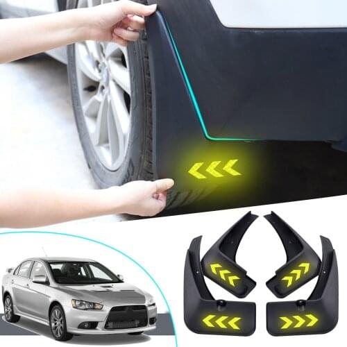 Car Mud Flaps Fender Mud Splash Guards Mudflaps Reflective Warning Mudguards Accessories For Mitsubishi Lancer 9 2008 2009-2011