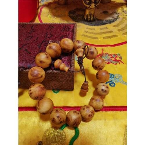 Taihang mountain cliff cypress, 15mm Buddha bead bracelet, aging high oil old material, Taoist bracelet