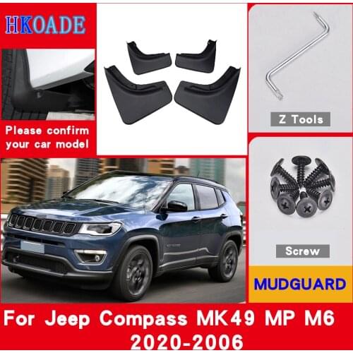 Car Fender Mud Flaps For Jeep Compass MK49 MP M6 2020-2006 Mudguards Splash Guards Fender Mudflaps Car Fender Accessories