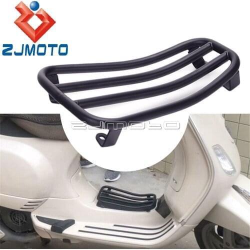 Black Footrest Foot Pedal Holder Motorcycle Front Luggage Rack Bracket Support for Vespa Sprint 150 125 Primavera 150 125 17-19