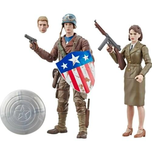 Original Marvel Legends Captain America & Peggy Carter 2 Pack Movie 6" Action Figure Steve Rogers The First Avenger Toys Doll