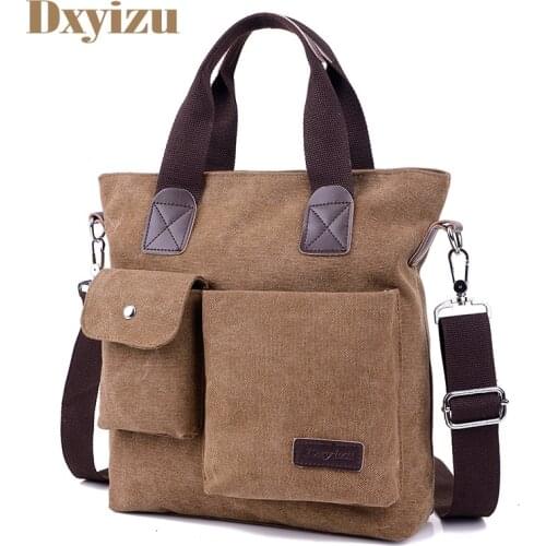 Fashion Handbag Canvas Mens Crossbody Bags Multifunction Men Office Vintage Bag With Open Pocket Crossbody Shoulder Bags Men