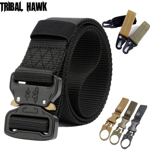 Classic Military Tactical Belts Nylon Waist Belt with Metal Buckle Adjustable Heavy Duty Training Waist Belt Hunting Accessories