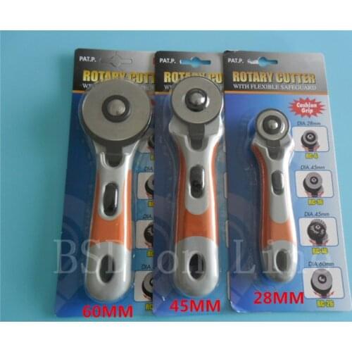 Promotion!!!!60mm rotary cutter blade handle+10pcs blade fit for cutting paper,leather,vinyl patch work use