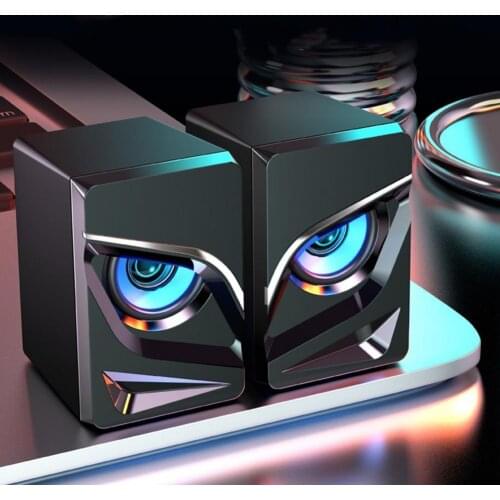Mini Computer Speaker USB Wired Speakers 3D Stereo Sound Surround Cold Light Lamp Loudspeaker For PC Laptop Notebook