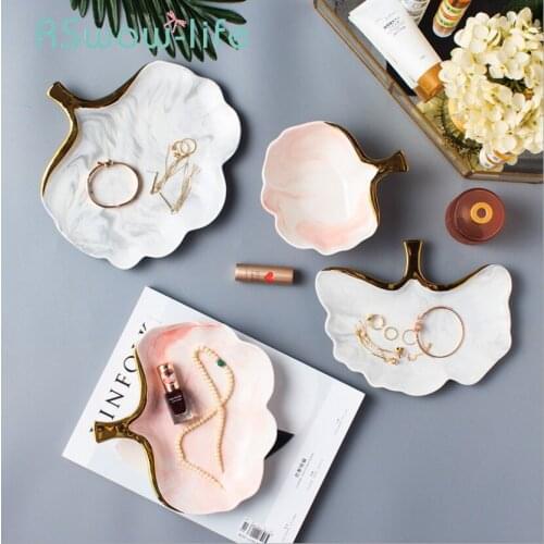 Phnom Penh Marble Ceramic Plate Cutlery Creative Household Dinner Plates Bread Fruit Plate Jewelry Tray For Tableware