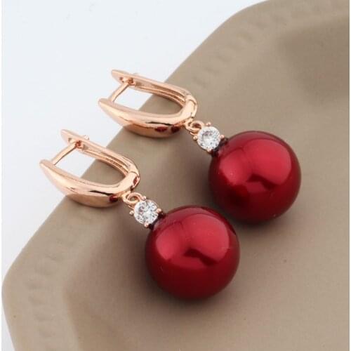 New Trend Earrings 16mm Pearl Long Earrings 585 Rose Gold Earrings Zircon Wedding Fashion Jewelry For Women Unusual Earrings