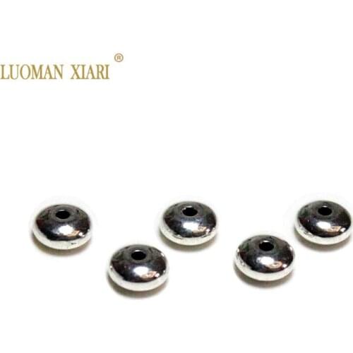Wholesale 20/50PCS Wheel Shape Silvery Alloy Beads Charms For Jewelry Making DIY Necklace Bracelet Earrings about 7.5 mm