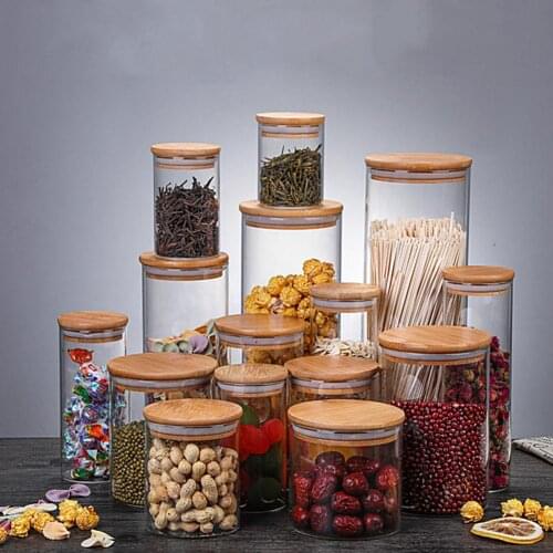 Candy Organizer Sealed Portable Glass Cookies Biscuits Glass Jar for Home rangement cuisine kitchen organizer potes de cozinha