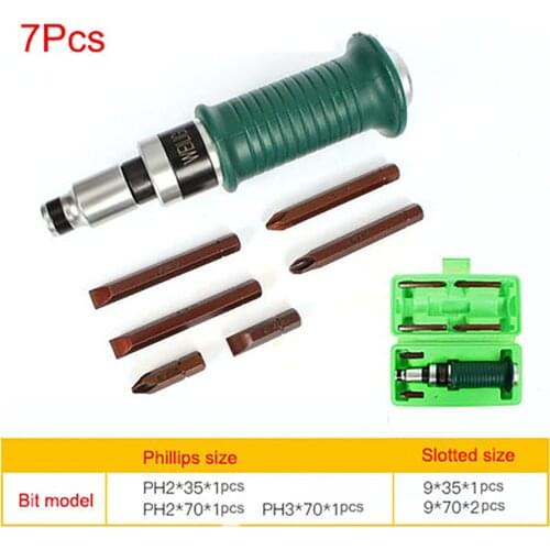 1Set S2 Alloy Steel Screwdriver Bits Kit 8mm Hex Shank Magnetic Impact Driver Set for Electric Screwdriver
