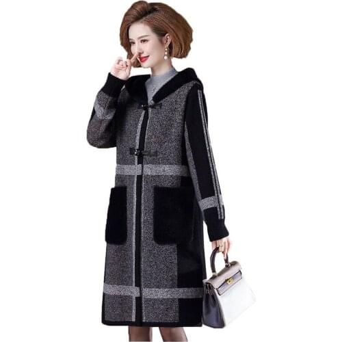 Middle-aged Mothers Women Coat Winter Autumn 2021 Imitation mink velvet Fashion Woolen Jacket Women Overcoat Outerwear Female