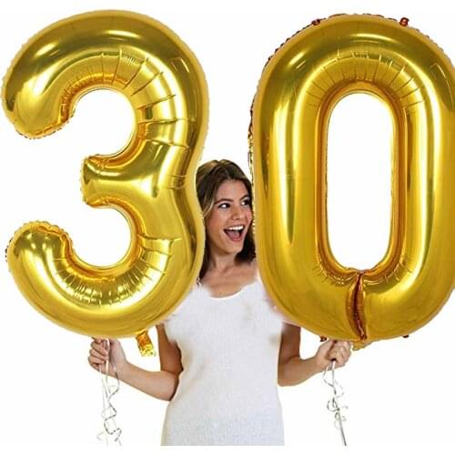 16/32/40Inch Gold Sliver Number Birthday Wedding Party Decorations Foil Balloons Game Holday Anniversary Baby Shower Globos
