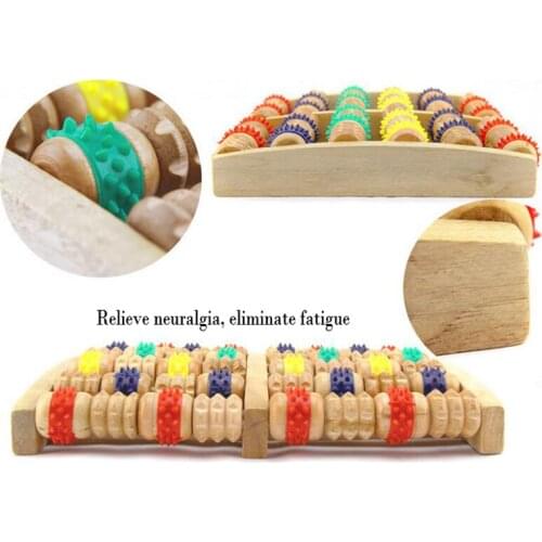 Six-row Foot Wooden Roller Foot Massager Wooden Foot Massager