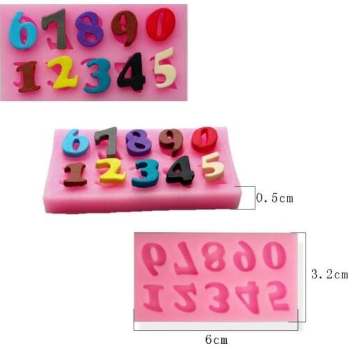Numbers soap Silicone molds Shape Chocolate Candy Non-stick Fondant cake decoration Candle Bake Mold 50-107