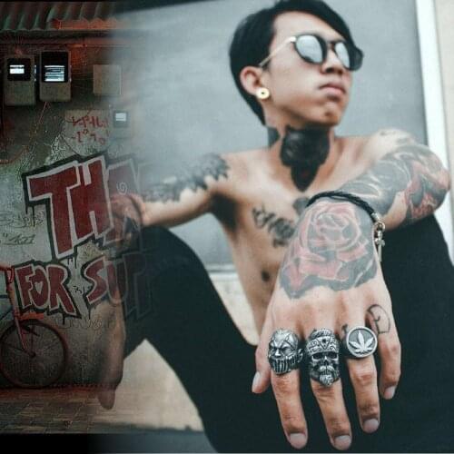 Steel soldier hot sale 3D design biker skull ring ring titanium stainless steel skull jewelry for women