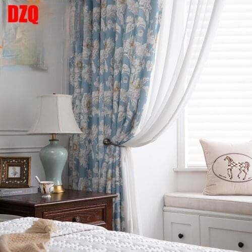American Country Pastoral Printing Curtains Blackout Curtains for Living Room Bedroom Finished Curtains Custom