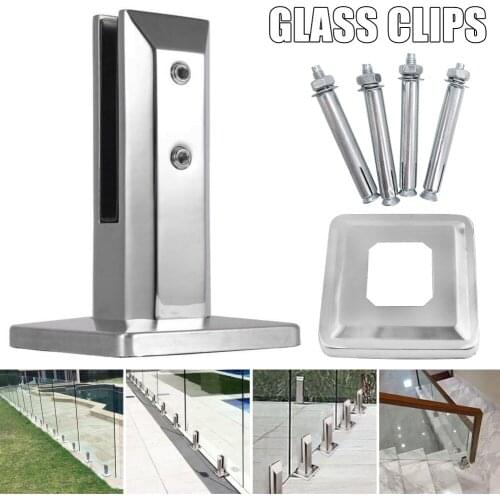 Heavy Duty Stainless Steel Glass Pool Fence Clip Floor Glass Stand Fixed Fittings Clamp SCIE999
