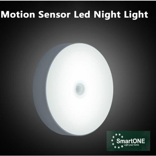 2020 PIR Motion Sensor LED Night Light Support USB Rechargeable Auto-sensor Magnet Wall Lamp for Stairs Cabinet Wardrobe Lights