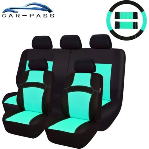 Car-pass Car Seat Covers With Steering Wheel Covers ,Auto Shoulder Pads Full Set Car Interior Accessories