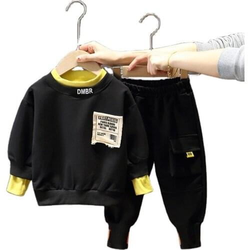 Spring Autumn Children Clothes Baby Boys' Clothing Sets Long-sleeved Sweatshirt Two-piece Boys Suit