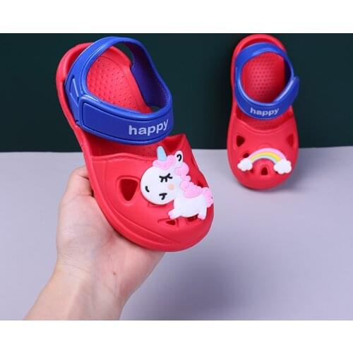 YISHEN 2021 Kids Girls Sandals Summer New Non-slip Beach Shoes Open Childrens Sandals Wild Boys Student Childrens Carton Shoes