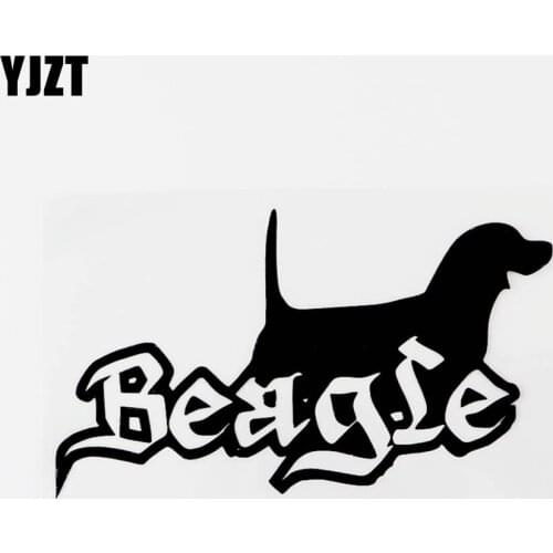 YJZT 15CM×8.4CM Creative Animal Beagle Vinyl Motorcycle Car Sticker Decal Black/Silver 8C-0367